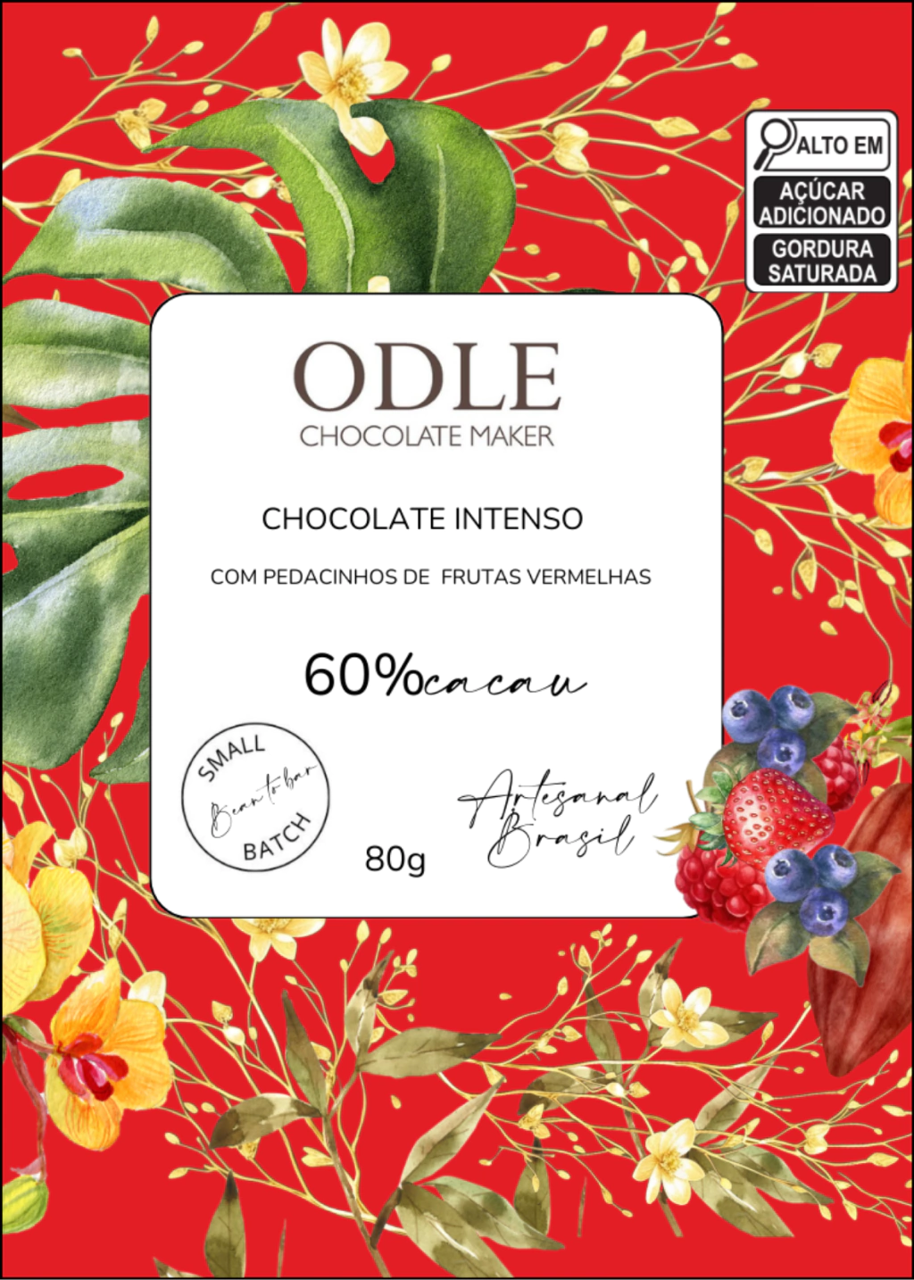 Chocolate Intenso 60% Cacau com Frutas Vermelhas Glaçadas