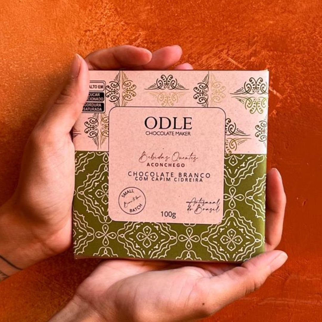 Chocolate branco 33% com capim cidreira (Aconchego) - 100g