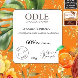 Chocolate Intenso 60% Cacau Com Laranja E Amêndoas