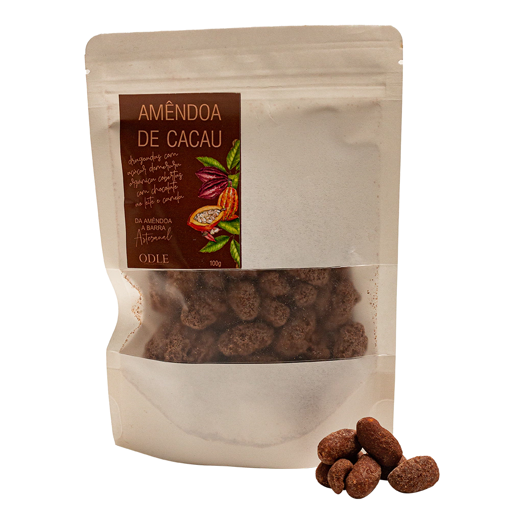 Amêndoa De Cacau Caramelizada Com Chocolate Ao Leite 45% E Canela