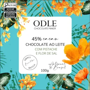 Chocolate ao Leite 45% Cacau com Pistache e Flor de Sal