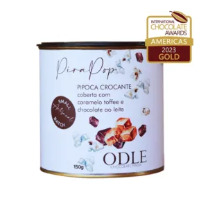 Pipoca com Caramelo Toffee coberta com Chocolate ao Leite